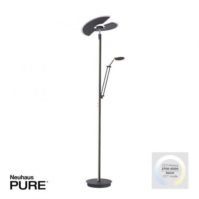 PN 678-13 PURE Mutil LED stojací lampa se čtecí lampou stmívatelné 2700-5000K antracit - PAUL NEUHAUS