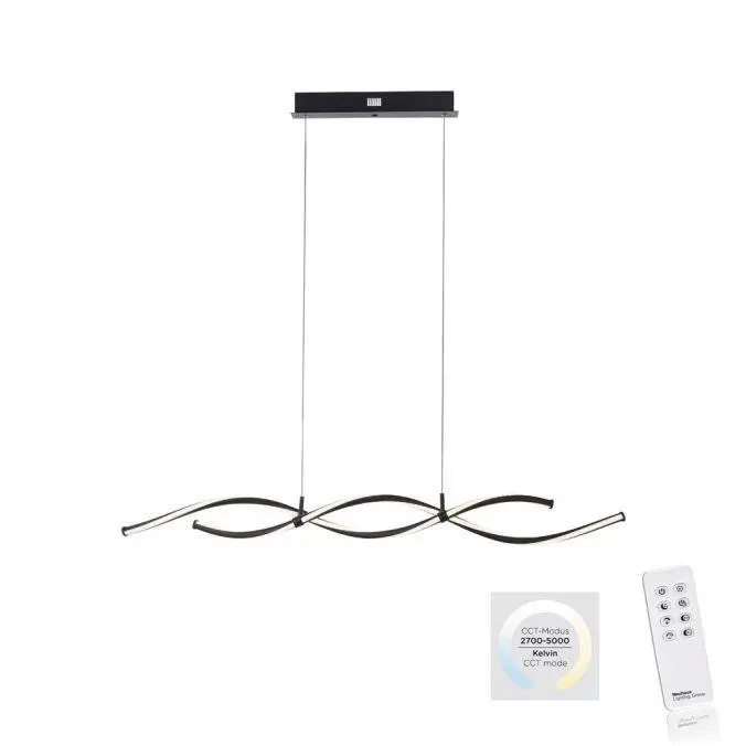 PN 2998-18 LED závěsné svítidlo černé stmívatelné dálkovým ovladačem paměťová funkce CCT 2700-5000K - PAUL NEUHAUS
