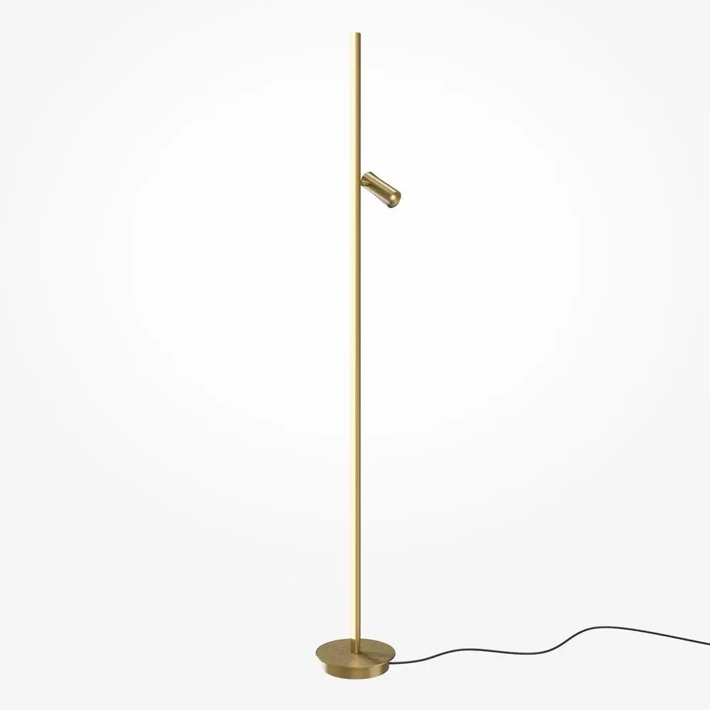 M MOD395FL-L28BS3K Stojací lampa Thin 3000K 14W teplá bílá mosaz hliník stmívatelná - MAYTONI