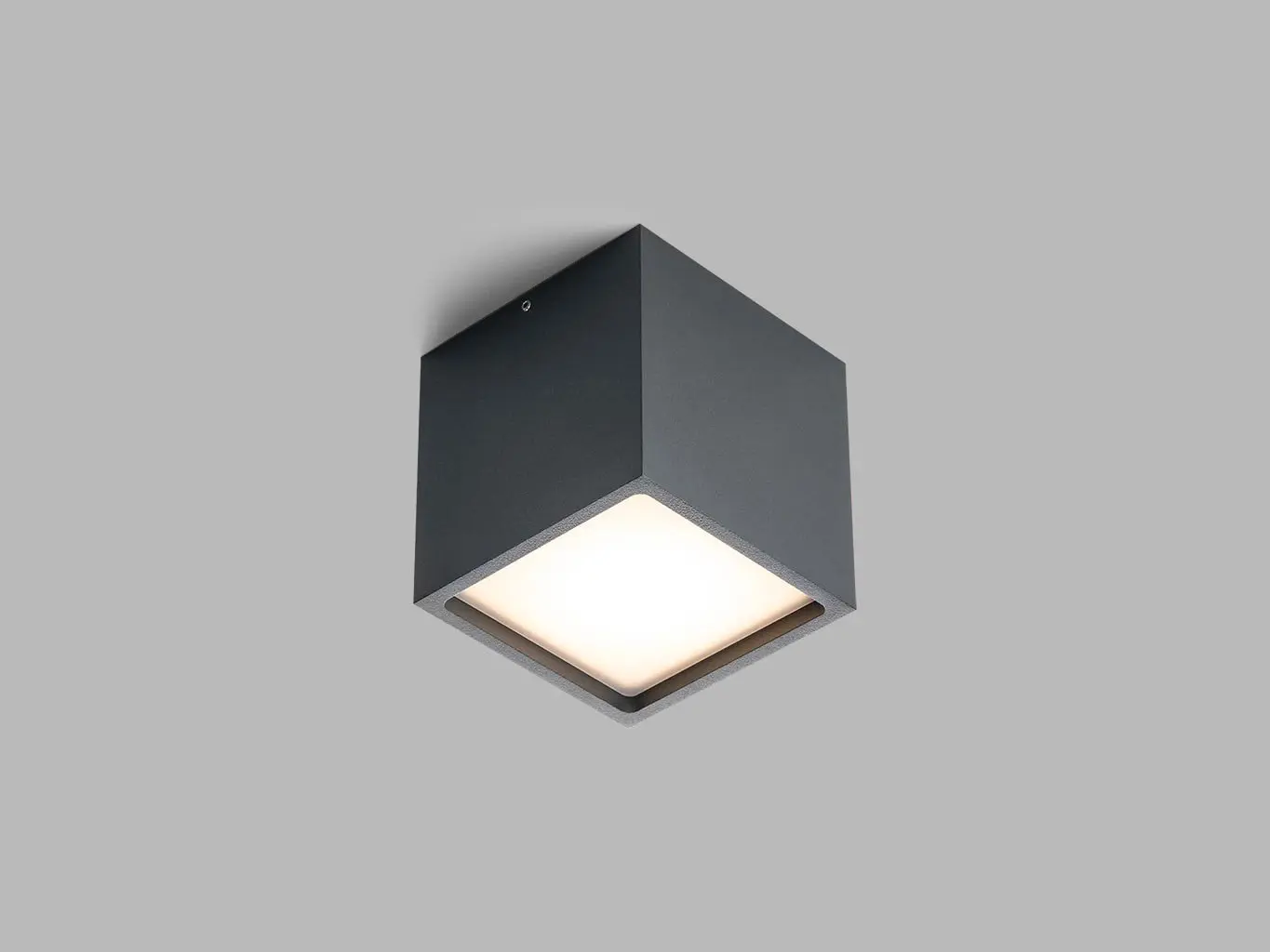 LED2 5111134DT Venkovní stropní svítidlo CUBE, A TRIAC 12W 3000K antracit