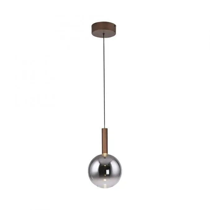 PAUL NEUHAUS LED závěsné svítidlo BOWL, hnědé, 1-ramenné,stmívatelné, nastavitelná výška SimplyDim 2700K