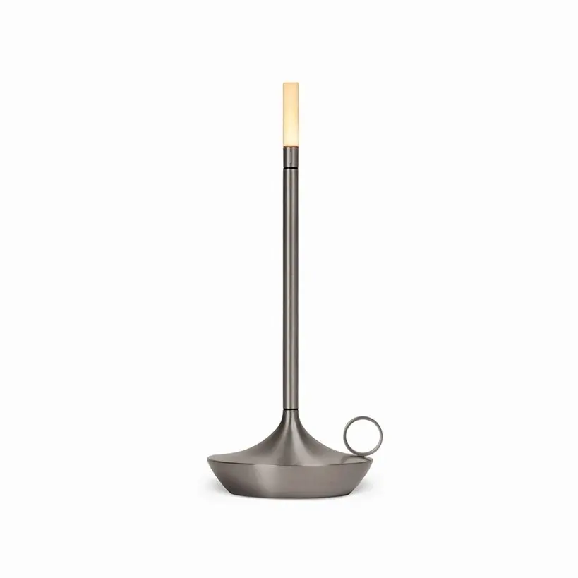 GRAY GP2045-G Designová nabíjecí stolní lampa Wick PRO grafitově šedá 120x260mm LED 1W 2600K IP65 - Graypants