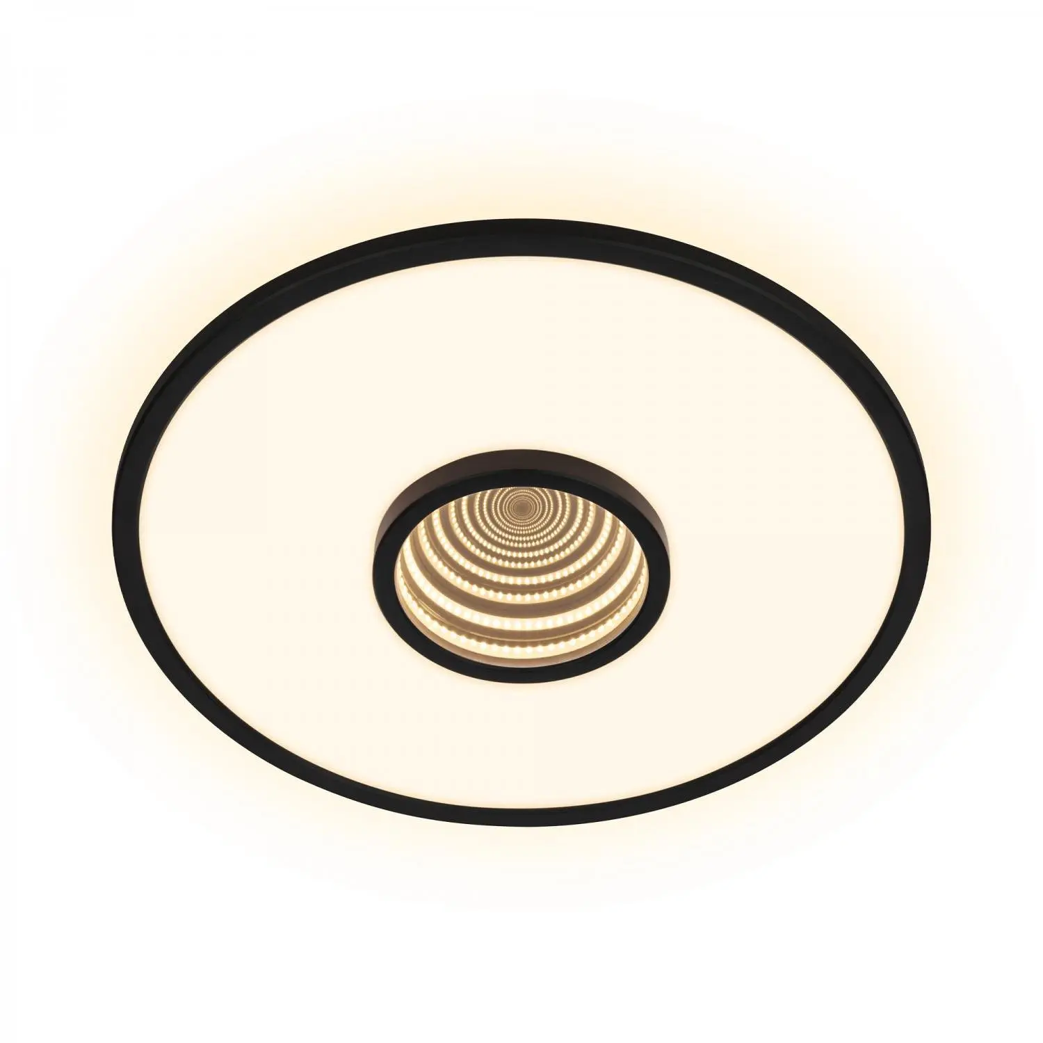 BRI 3847015 Toro LED stropní svítidlo, tunelový efekt, přímé a nepřímé osvětlení, černá, 42cm kruhové - BRILONER