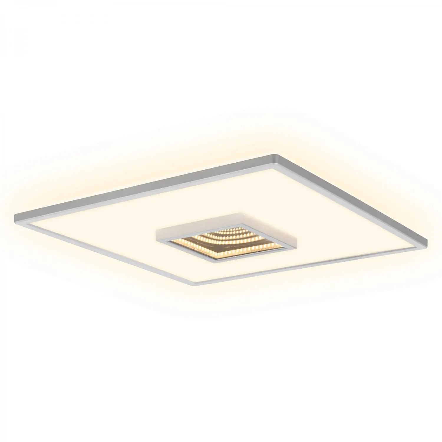 BRI 3848014 Toro LED stropní svítidlo, tunelový efekt, přímé a nepřímé osvětlení, matný chrom, 42x42cm - BRILONER