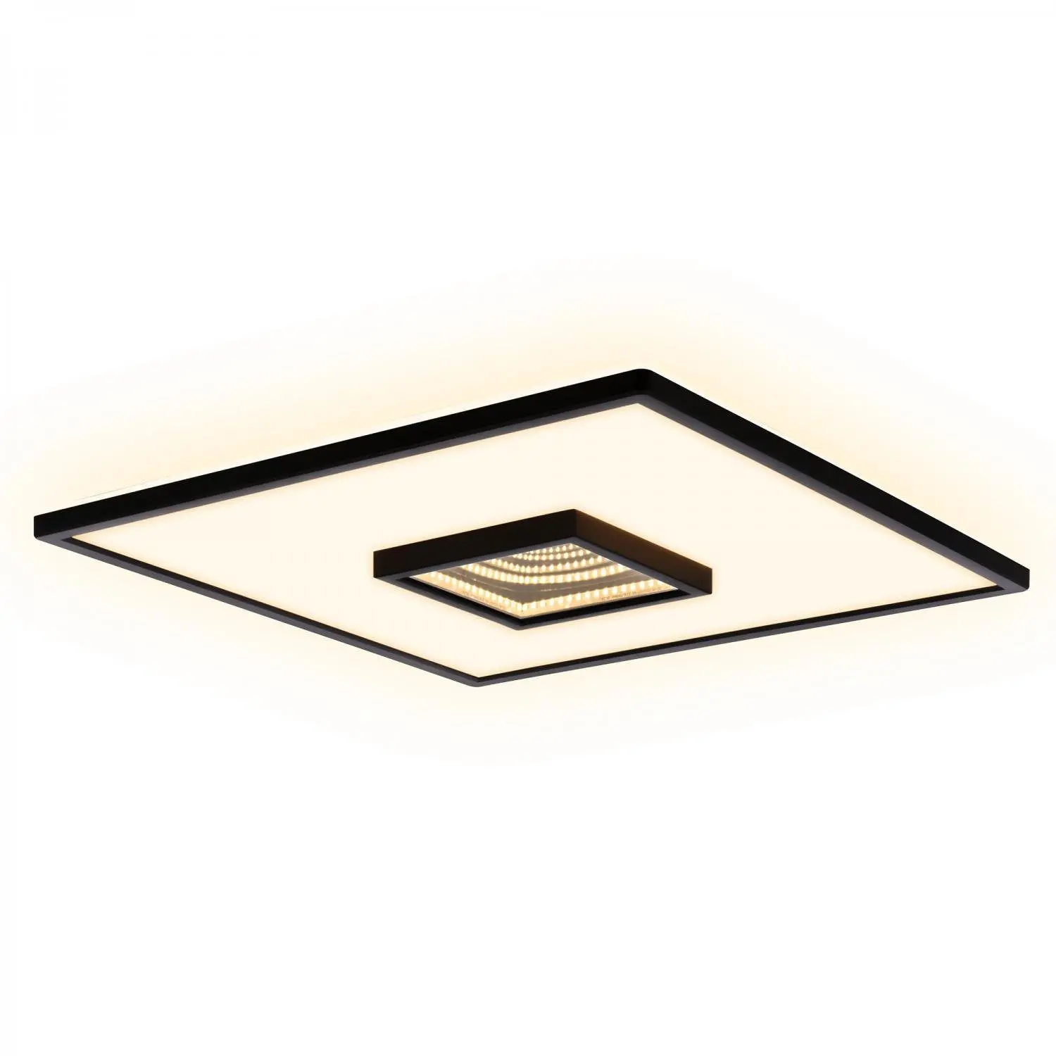 BRI 3848015 Toro LED stropní svítidlo, tunelový efekt, přímé a nepřímé osvětlení, černé, 42x42cm - BRILONER