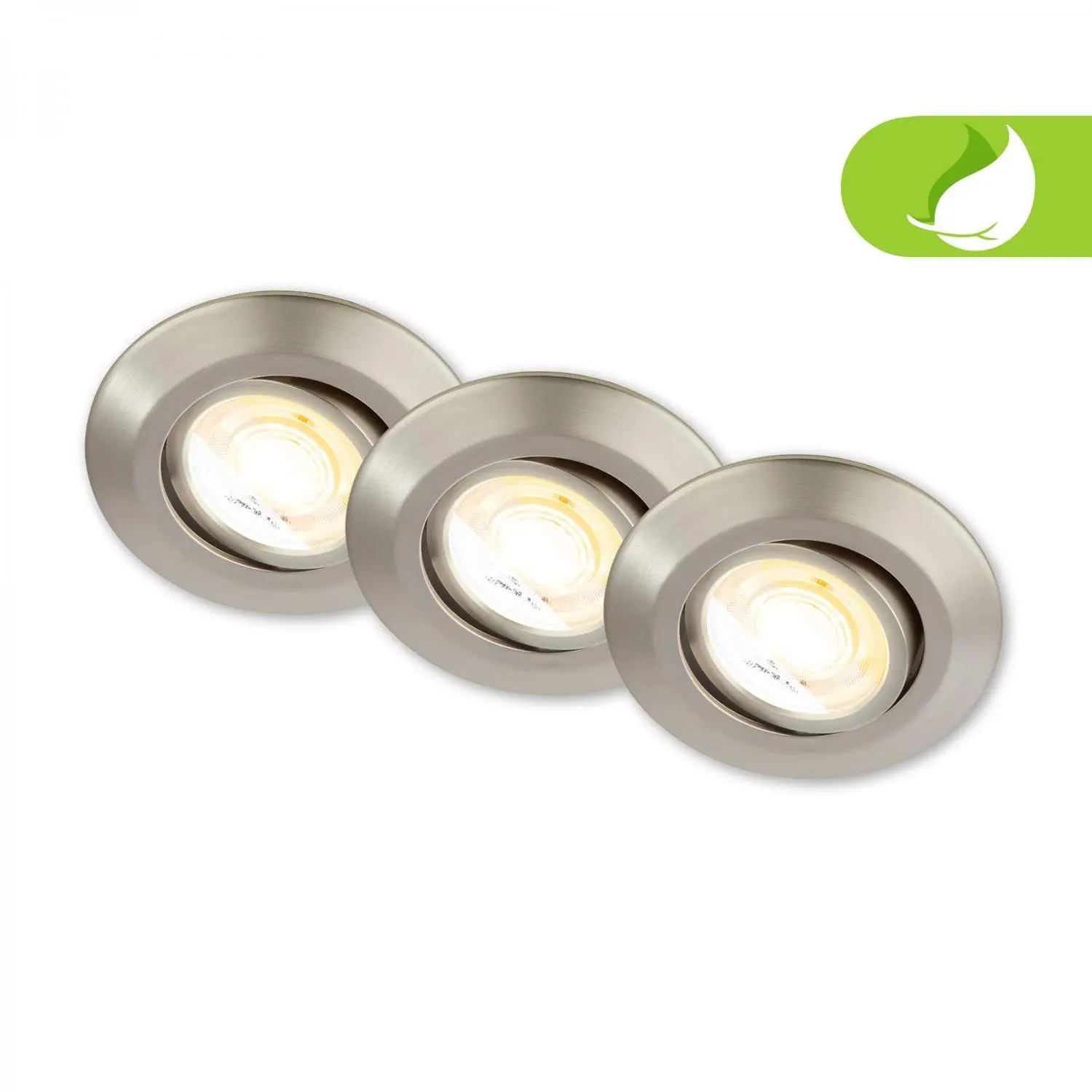 BRI 7586032 Klira 3ks sada LED vestavné bodové svítidlo 230V, nastavitelné, CTS, matný nikl - BRILONER