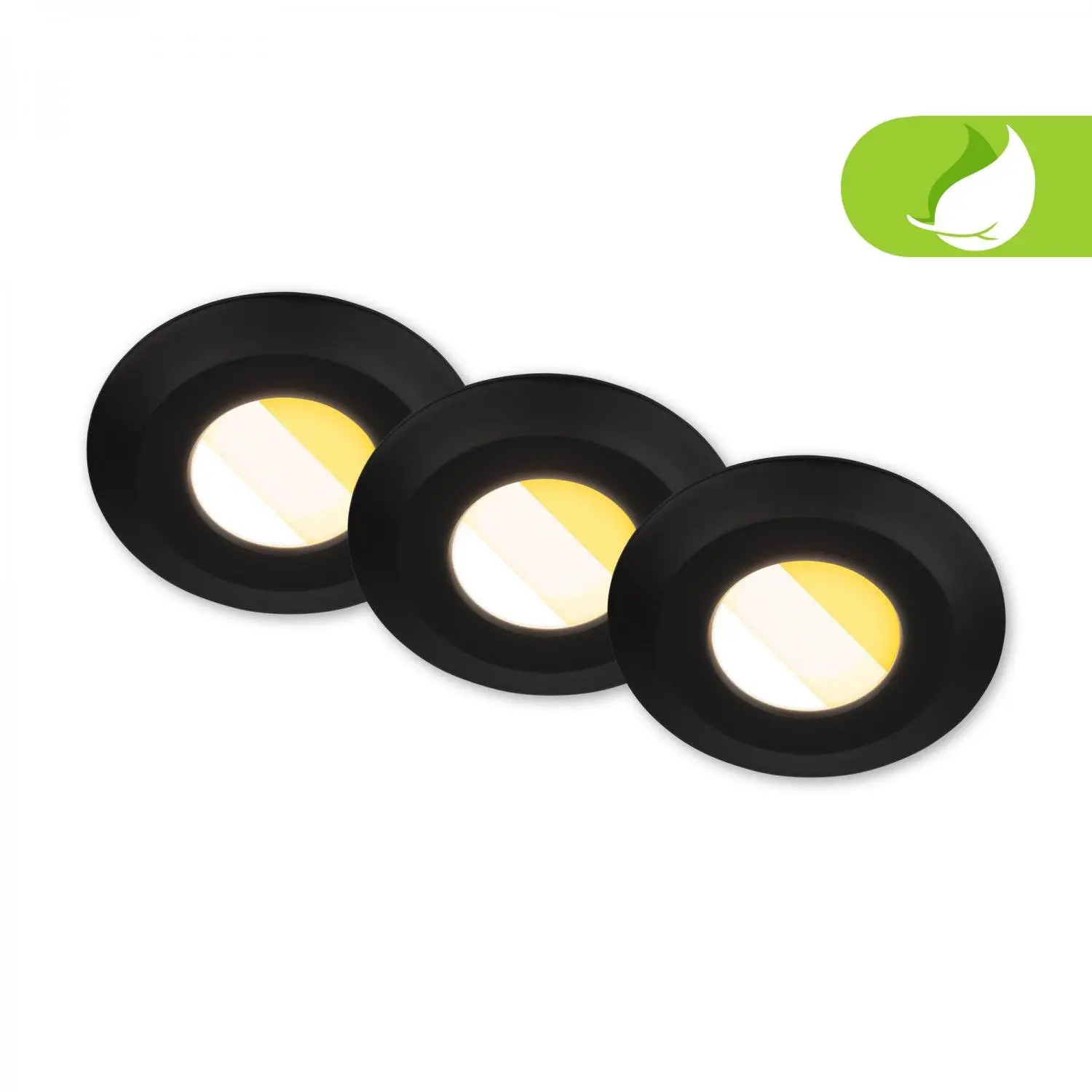 BRI 7589035 Klira 3ks sada LED vestavné bodové svítidlo do koupelny 230V, stmívatelné, IP44, černá - BRILONER