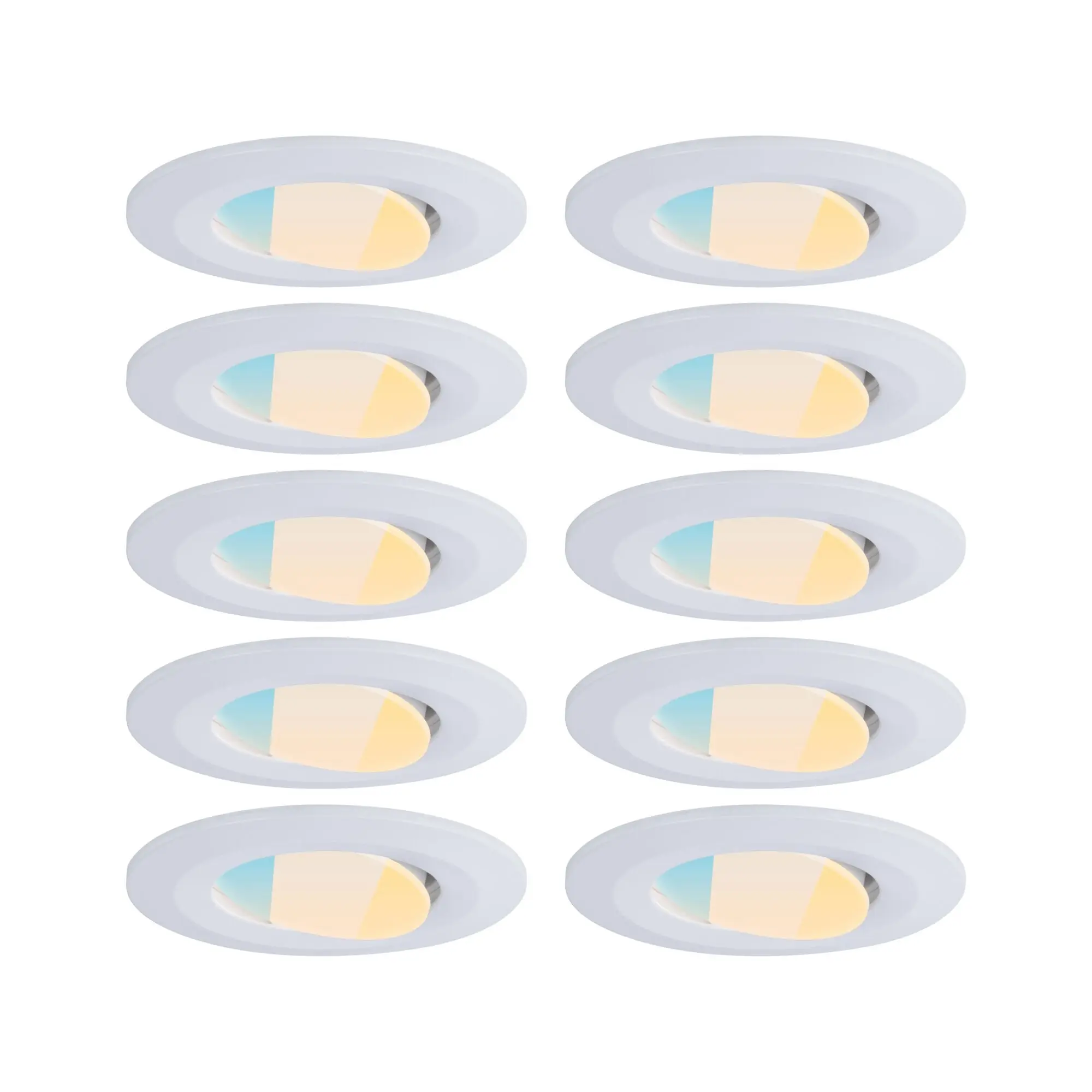 P 98197 LED vestavné svítidlo Calla 10ks sada IP65 kruhové 90mm 30° 10x5W 230V CCT bílá mat - PAULMANN