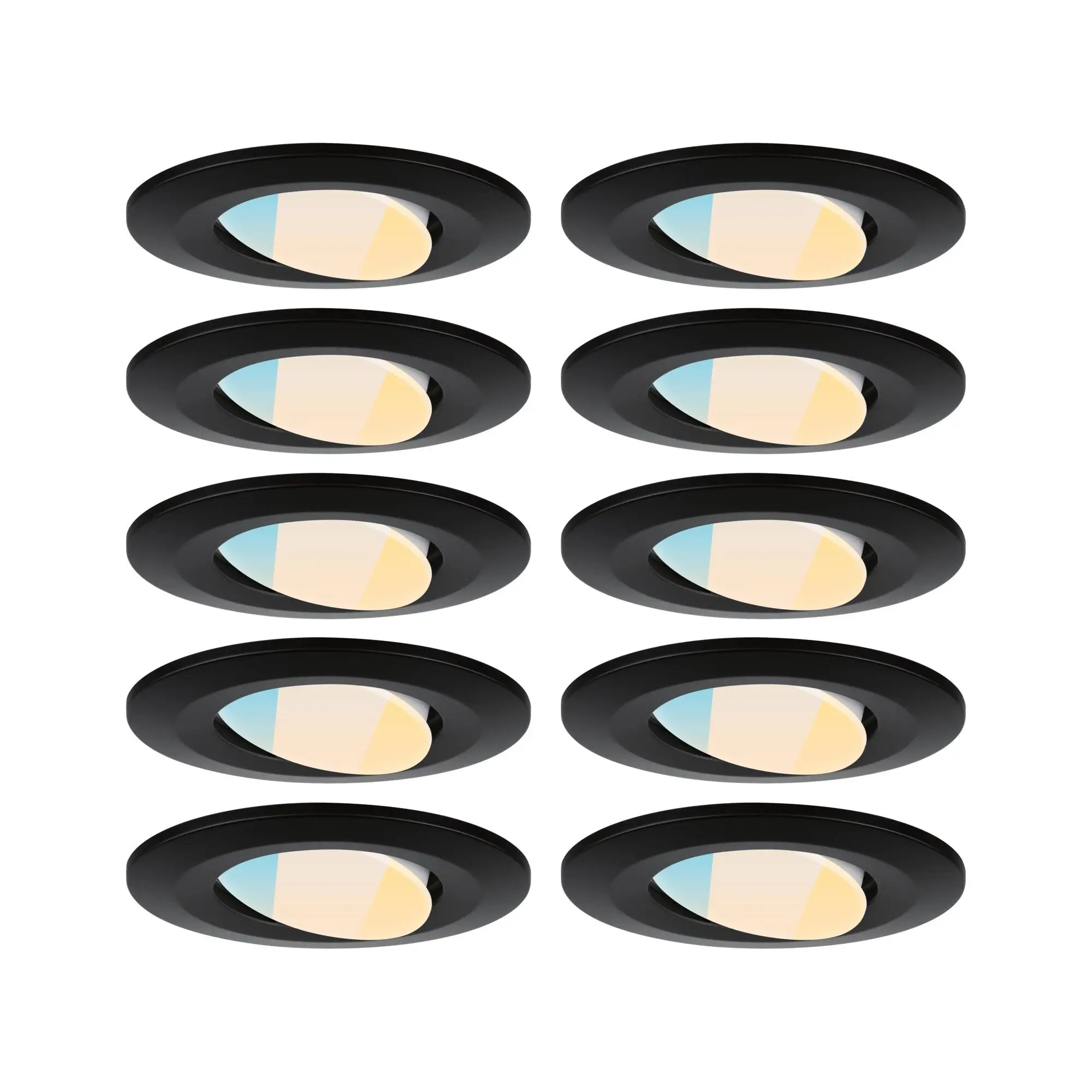 P 98198 LED vestavné svítidlo Calla 10ks sada IP65 kruhové 90mm 30° 10x5W 230V CCT černá mat - PAULMANN