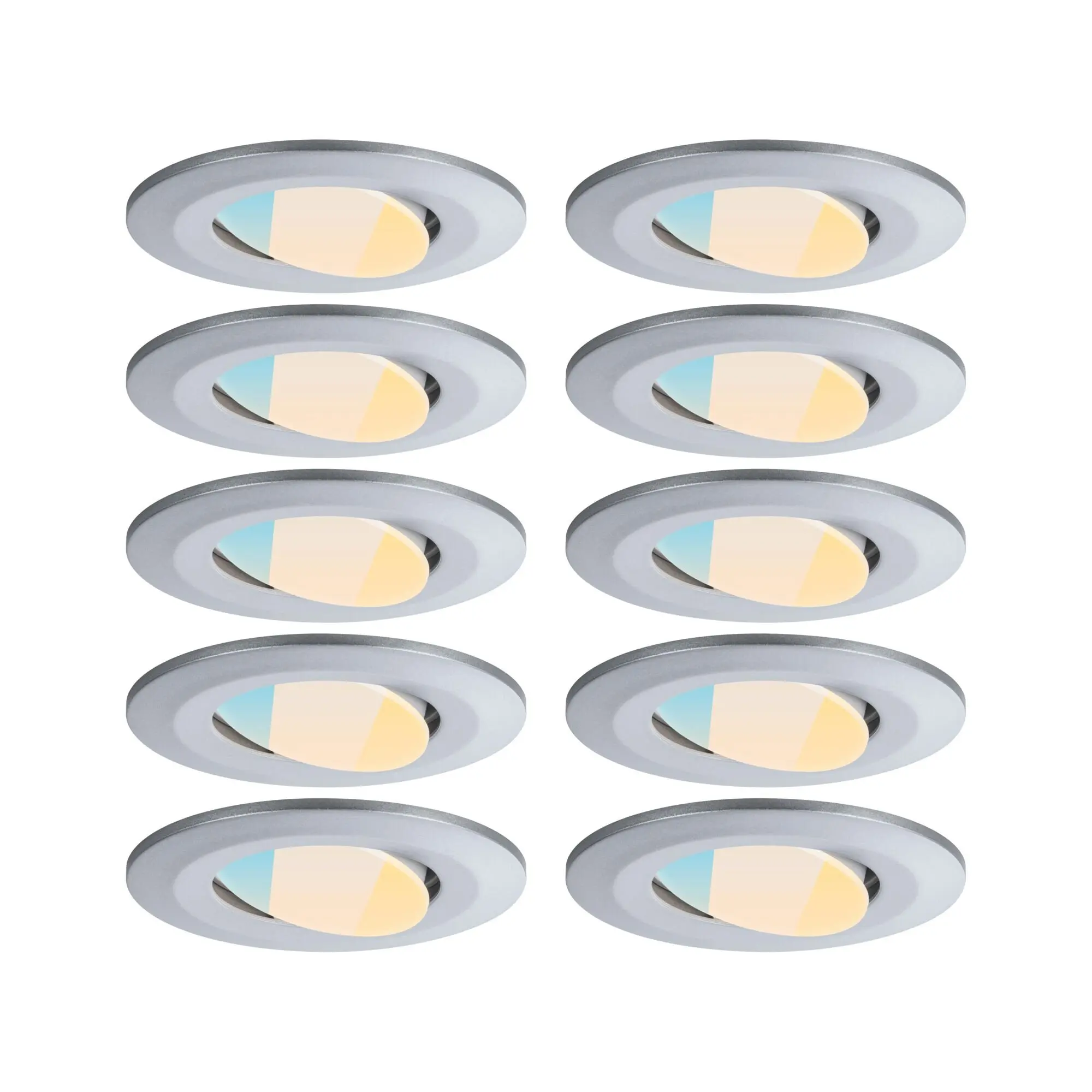 P 98199 LED vestavné svítidlo Calla 10ks sada IP65 kruhové 90mm 30° 10x5W 230V CCT matný chrom - PAULMANN
