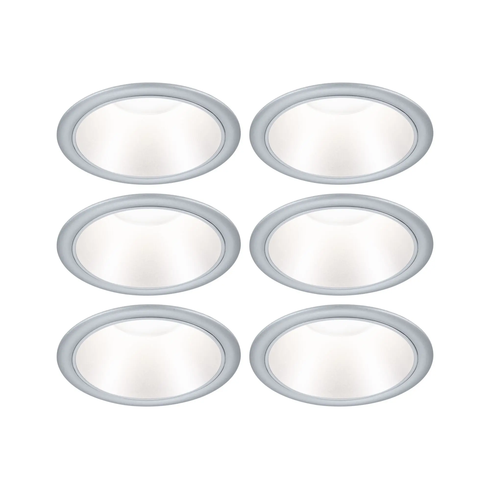 P 98203 LED vestavné svítidlo 3-krokové-stmívatelné Cole Coin 6ks sada IP44 kruhové 88mm Coin 6x6W 230V stmívatelné 2700K stříbrná mat - PAULMANN