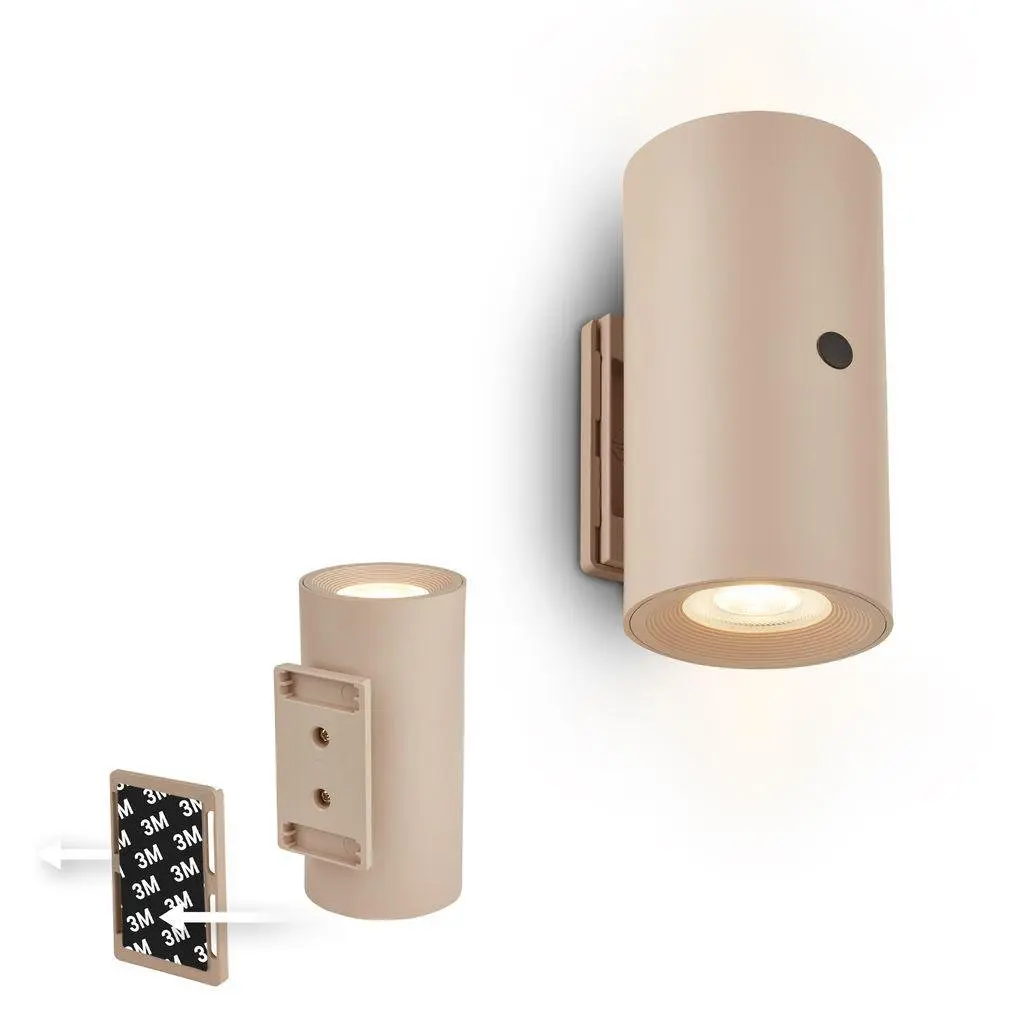 BRI 3942011 Isy nástěnné svítidlo - 2W, 200lm, nabíjecí, LED, dotykový vypínač, stmívatelné, béžová - BRILONER