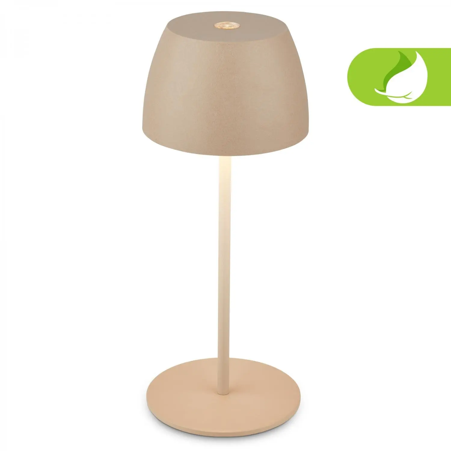 BRILO 7503011 LED nabíjecí stolní lampička Serina Mini, bezdrátová, 20cm, IP44, 2,5W, stmívatelné, dotykový vypínač, béžová - BRILO