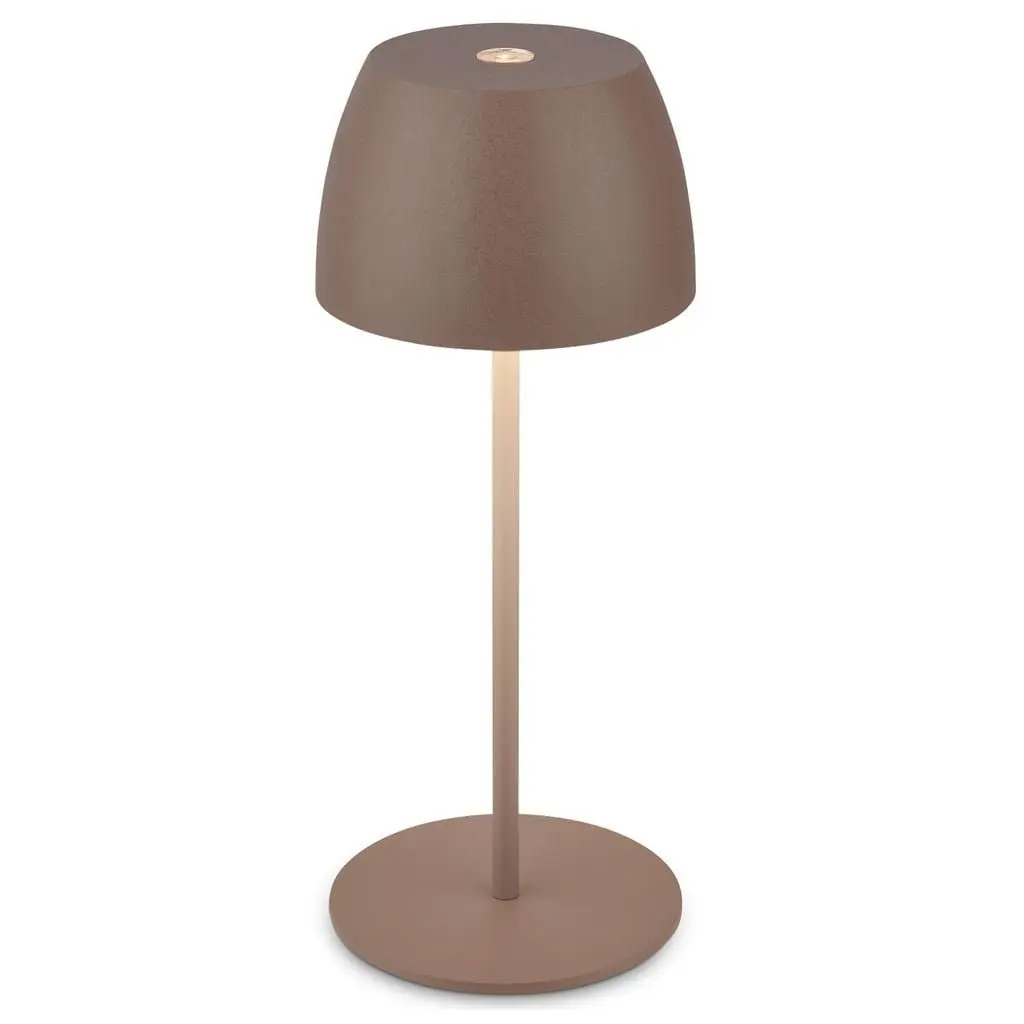 BRILO 7503012 LED nabíjecí stolní lampička Serina Mini, bezdrátová, 20cm, IP44, 2,5W, stmívatelné, dotykový vypínač, písková hnědá - BRILO