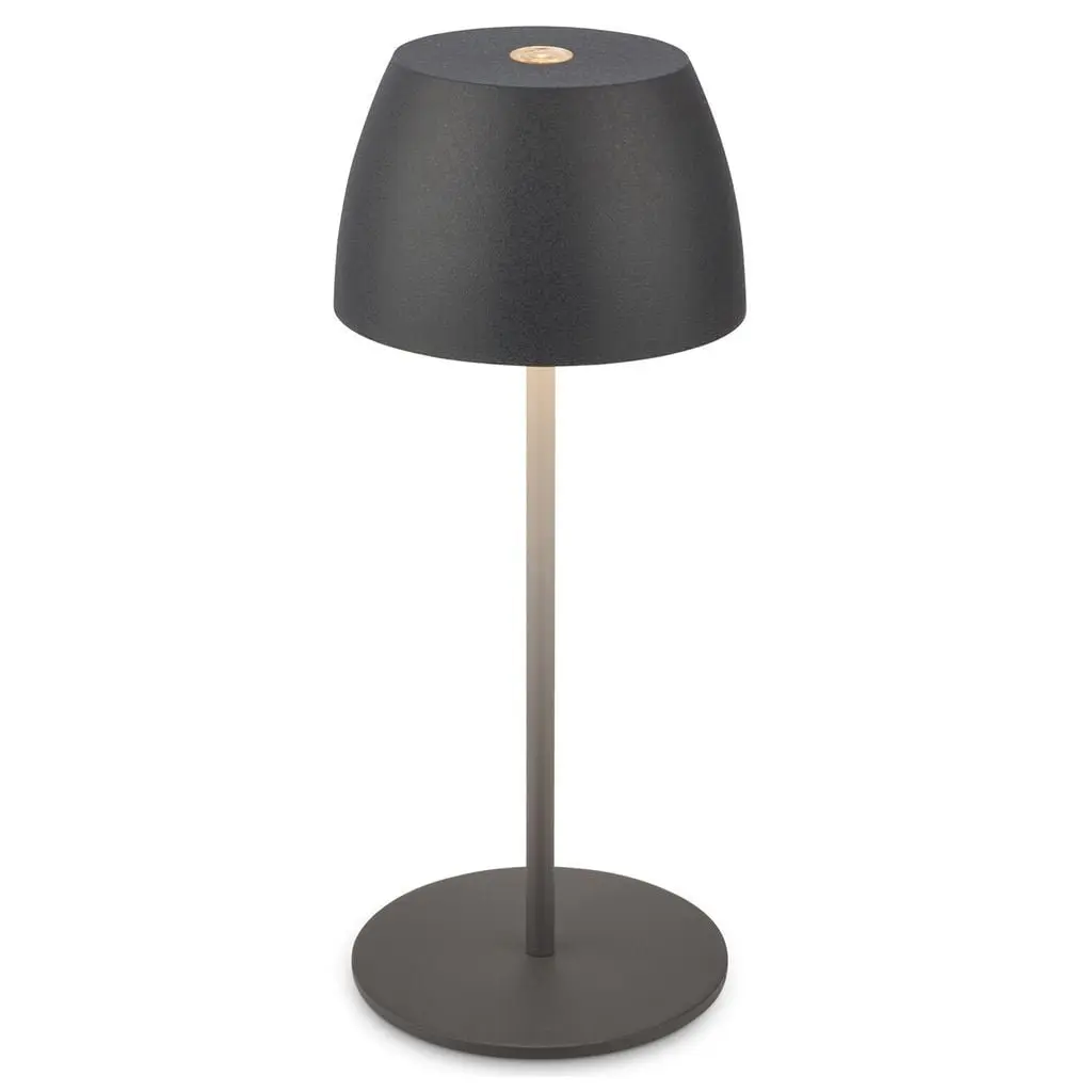 BRILO 7503015 LED nabíjecí stolní lampička Serina Mini, bezdrátová, 20cm, IP44, 2,5W, stmívatelné, dotykový vypínač, antracit - BRILO
