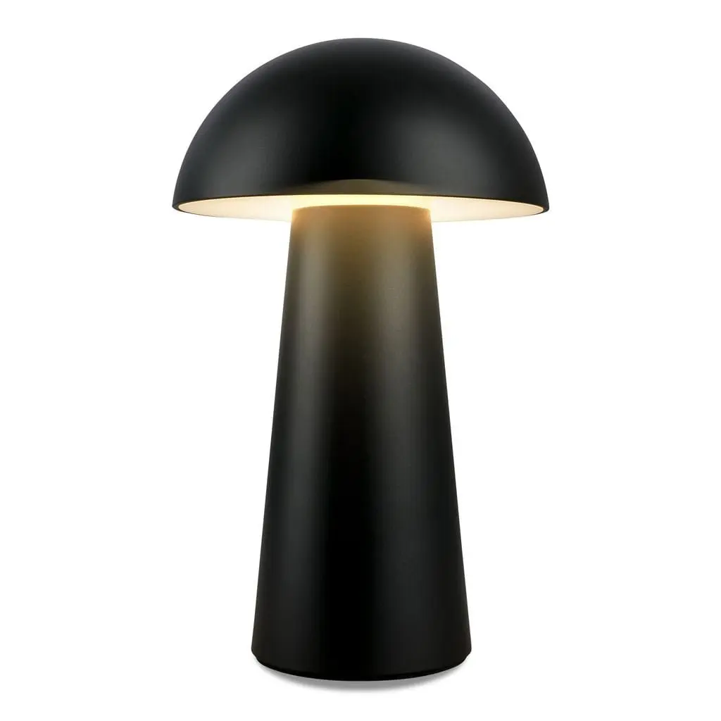 BRILO 7520015 Fungo Mini LED stolní lampička bezdrátová IP44, stmívatelné, dotykový vypínač, černá - BRILO