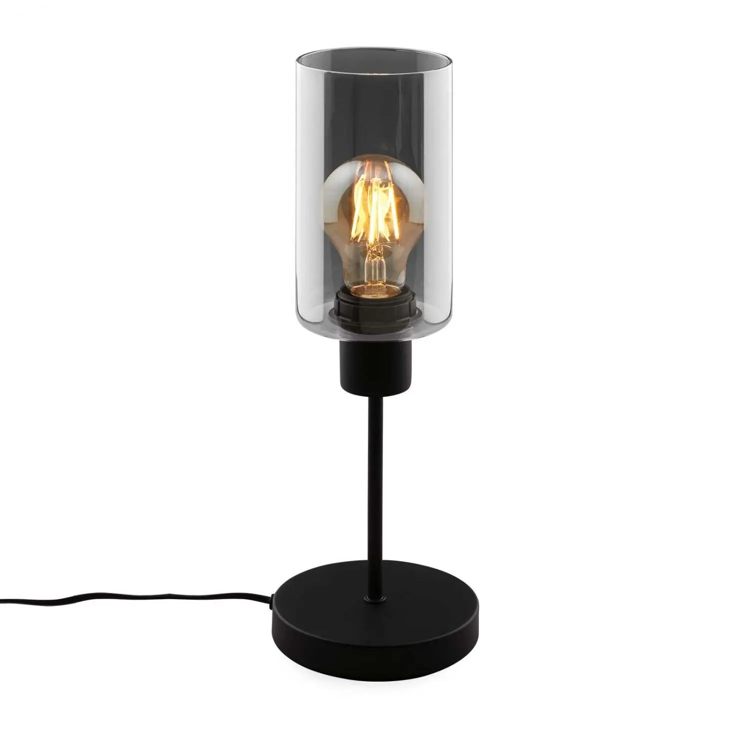 BRILO 7618015 Stolní lampa, 39,5 cm, 1x E27, max. 10W, černá - BRILO