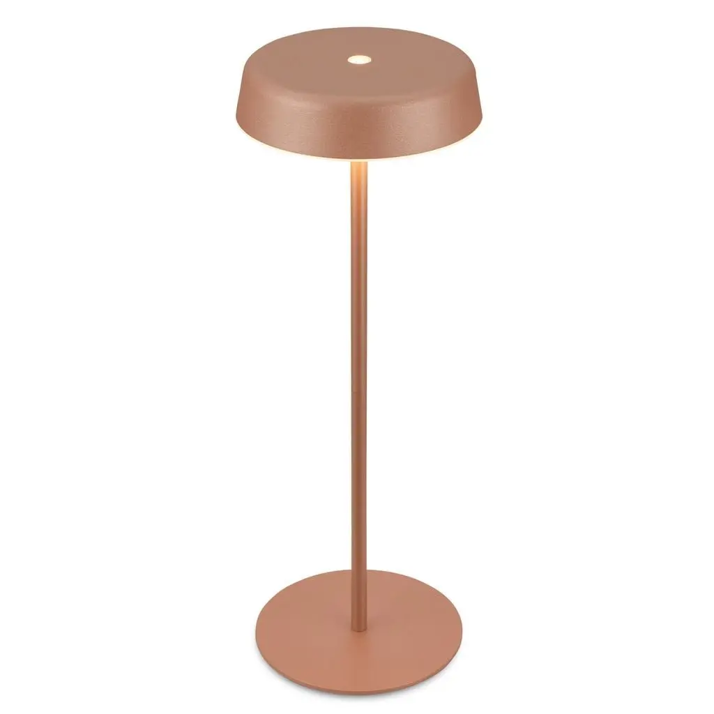 BRILO 7668014 Pala stolní lampička - 2W, 200lm, bezdrátová, LED, dotykový vypínač, stmívatelné, kávová - BRILO