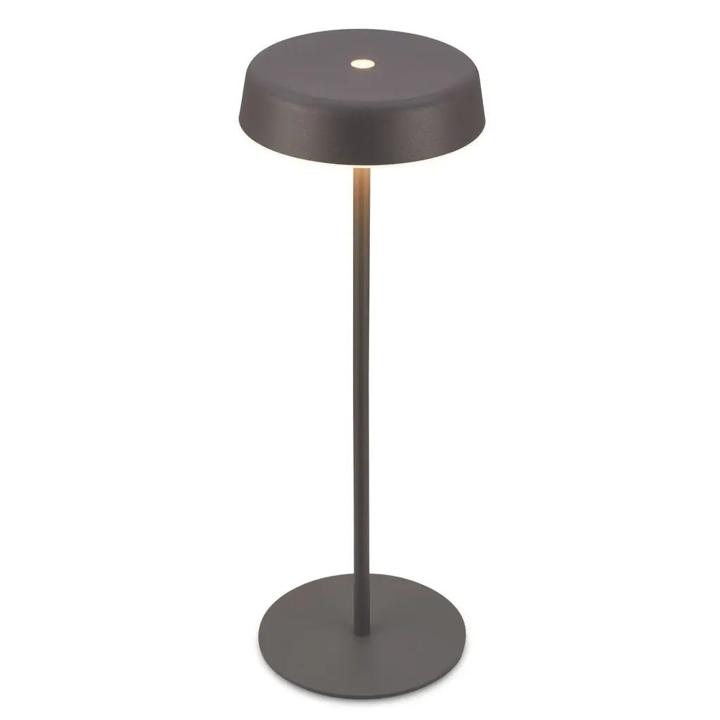 BRILO 7668015 Pala stolní lampička - 2W, 200lm, bezdrátová, LED, dotykový vypínač, stmívatelné, antracit - BRILO