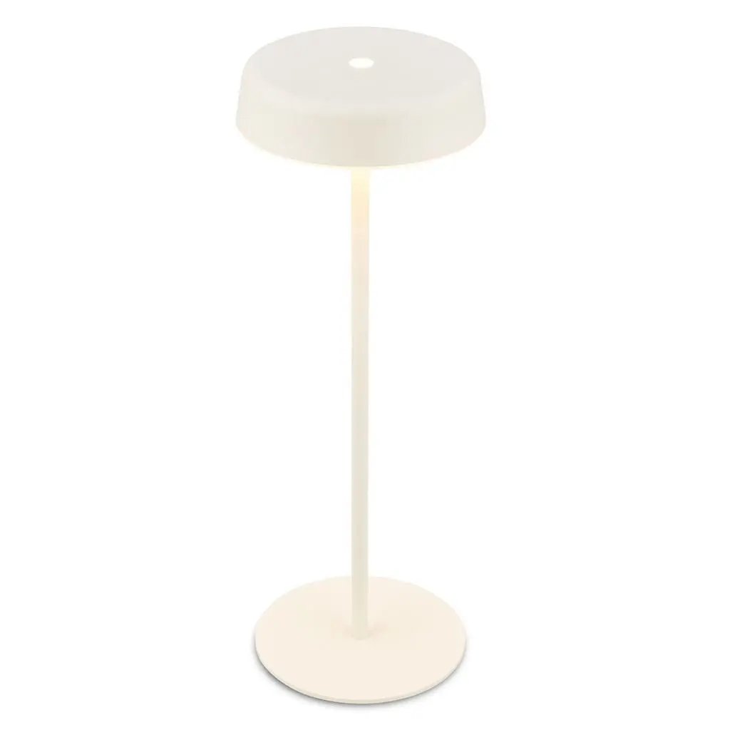BRILO 7668016 Pala stolní lampička - 2W, 200lm, bezdrátová, LED, dotykový vypínač, stmívatelné, bílá - BRILO
