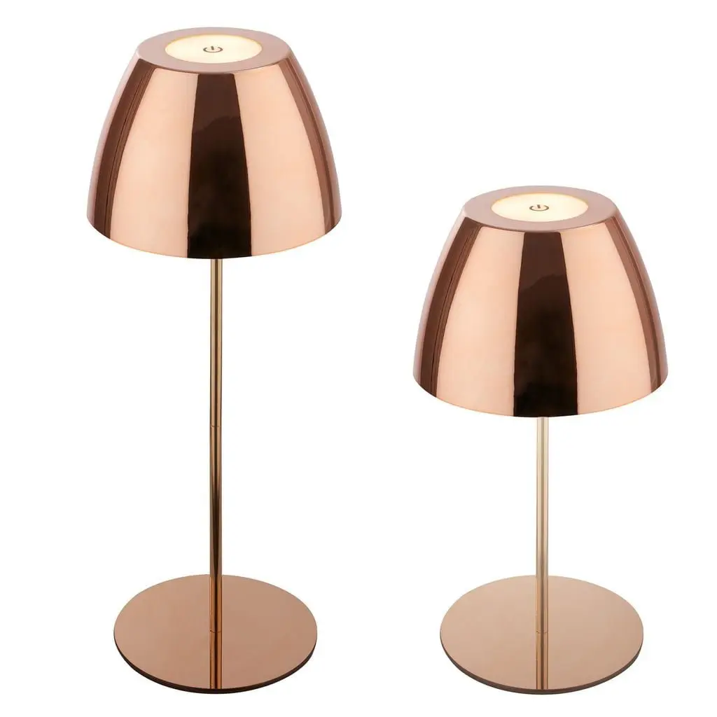 BRILO 7522013 Serina LED bezdrátová stolní lampička IP44, stmívatelná, dotykový vypínač, měď - BRILO