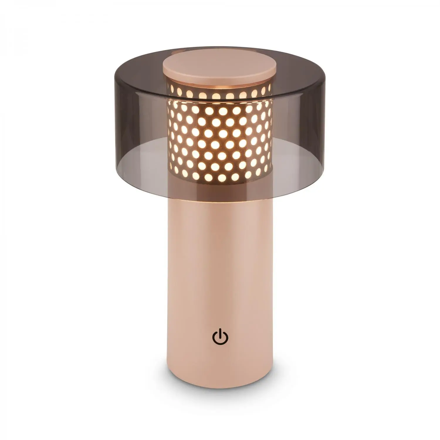 BRILO 7669011 Gila stolní lampa - 2,6W, 200lm, bezdrátová, LED, IP44, dotykový vypínač, stmívatelná, antracit/béžová - BRILO
