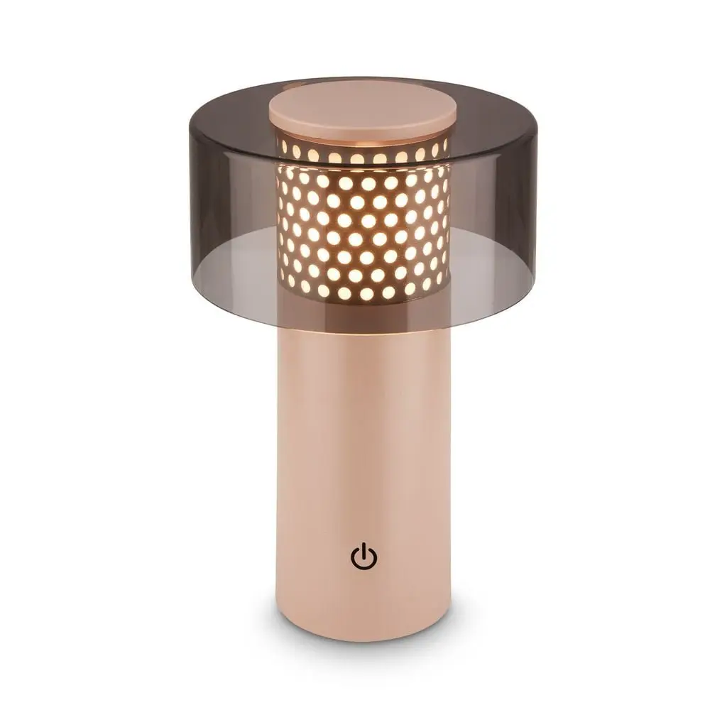 BRILO 7669011 Gila stolní lampa - 2,6W, 200lm, bezdrátová, LED, IP44, dotykový vypínač, stmívatelná, antracit/béžová - BRILO