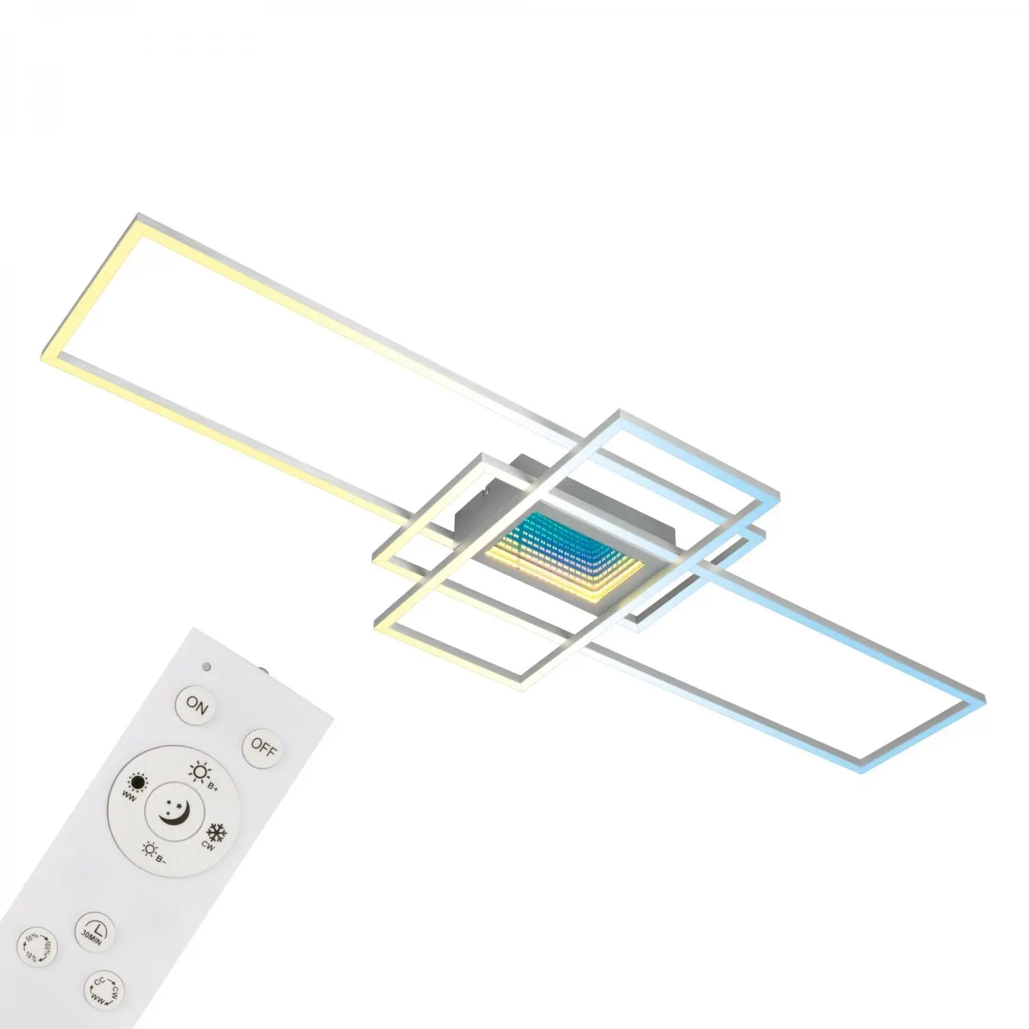BRILO 3804019 Misy LED stropní svítidlo, stmívatelné, tunelový efekt, hliník - BRILO