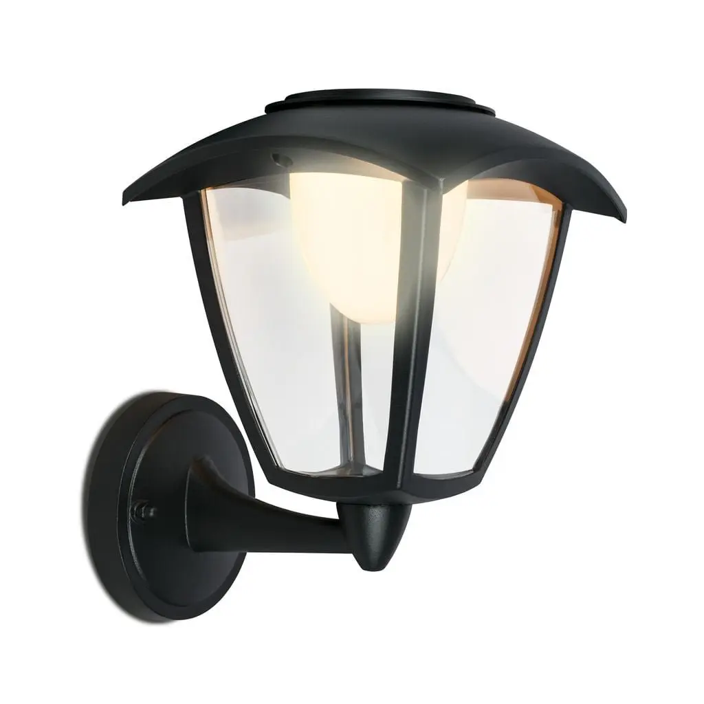 BRILONER LED nabíjecí nástěnné svítidlo, venkovní, retro, dotykový vypínač, vyměnitelné baterie, vč. USB-C kabelu, stmívatelné, IP44, černá 3929015