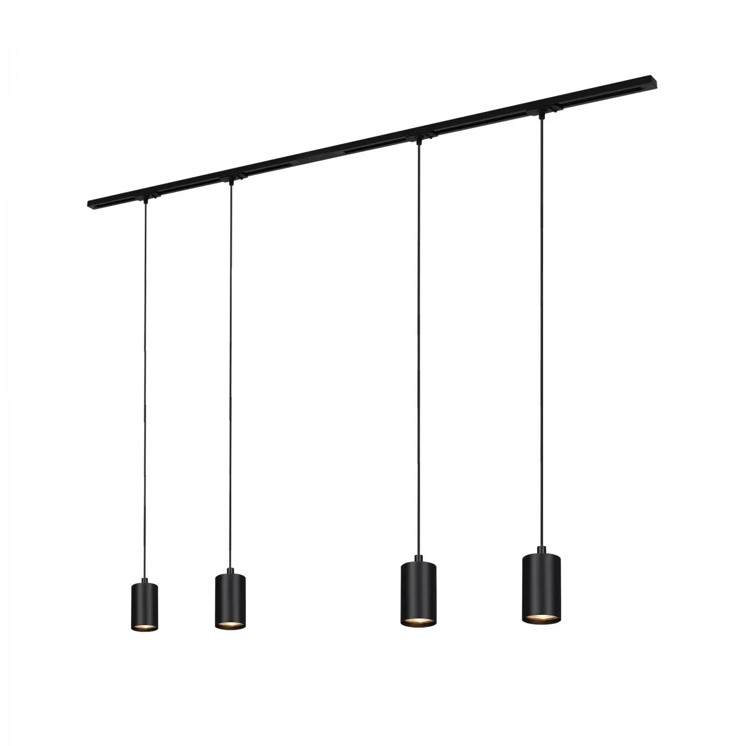 BRILO 8015045 1-fázový lištový systém, kompletní sada, 4x GU10 závěsná svítidla, černá - BRILO