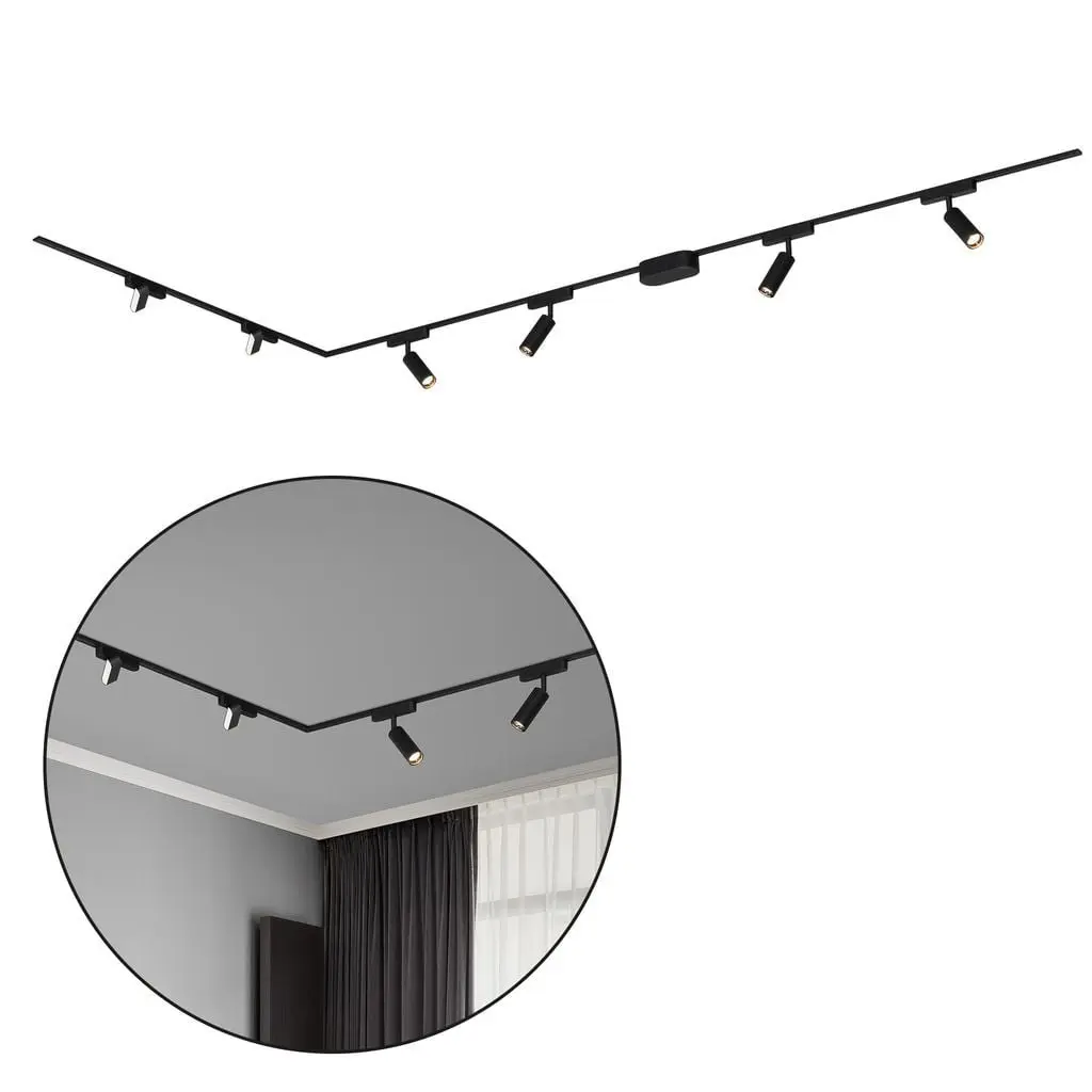 BRILO 8036065 Luxtrail lištový systém, 4x LED spoty, 2x LED svítidlo, do L, černá - BRILO
