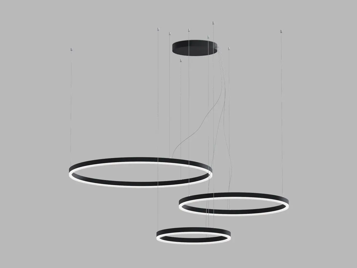 LED2 3274773CSTW Závěsné svítidlo CIRCLE SET 3 P-Z, B CASAMBI TW 136W 2700K-4000K černá