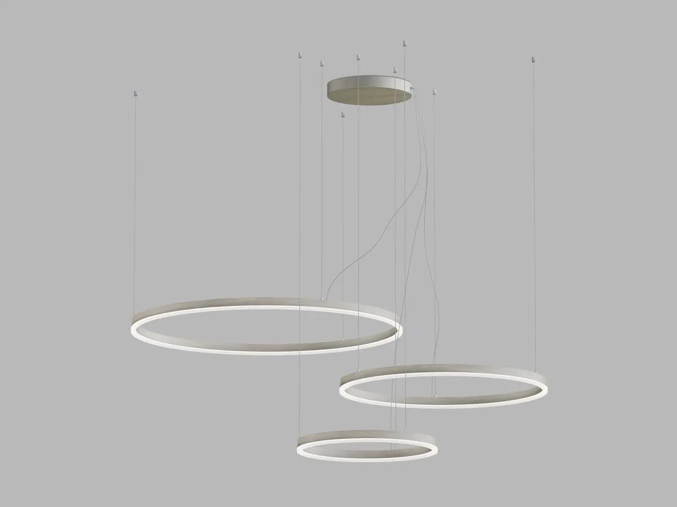 LED2 3274776D Závěsné svítidlo CIRCLE SET 3 P-Z, N DALI/PUSH 136W 2700K/3000K/4000K matný nikl