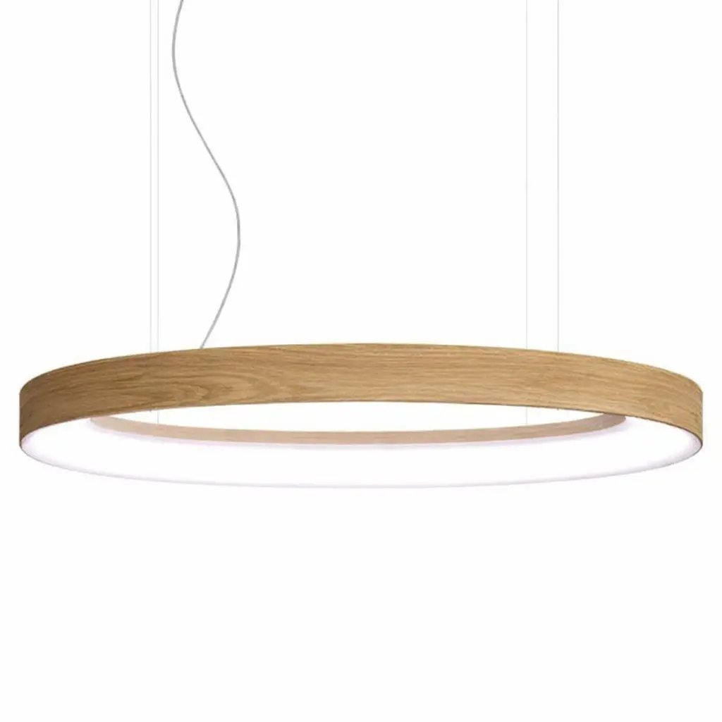 LUM LOOP E 1600 Závěsné svítidlo LOOP E 1600 LED TW 1800-4000K + RGB + INDIRECT TW 1600x800x150mm 106W + 53W Casambi dekor DW-1878MT dub- LUMILOGY