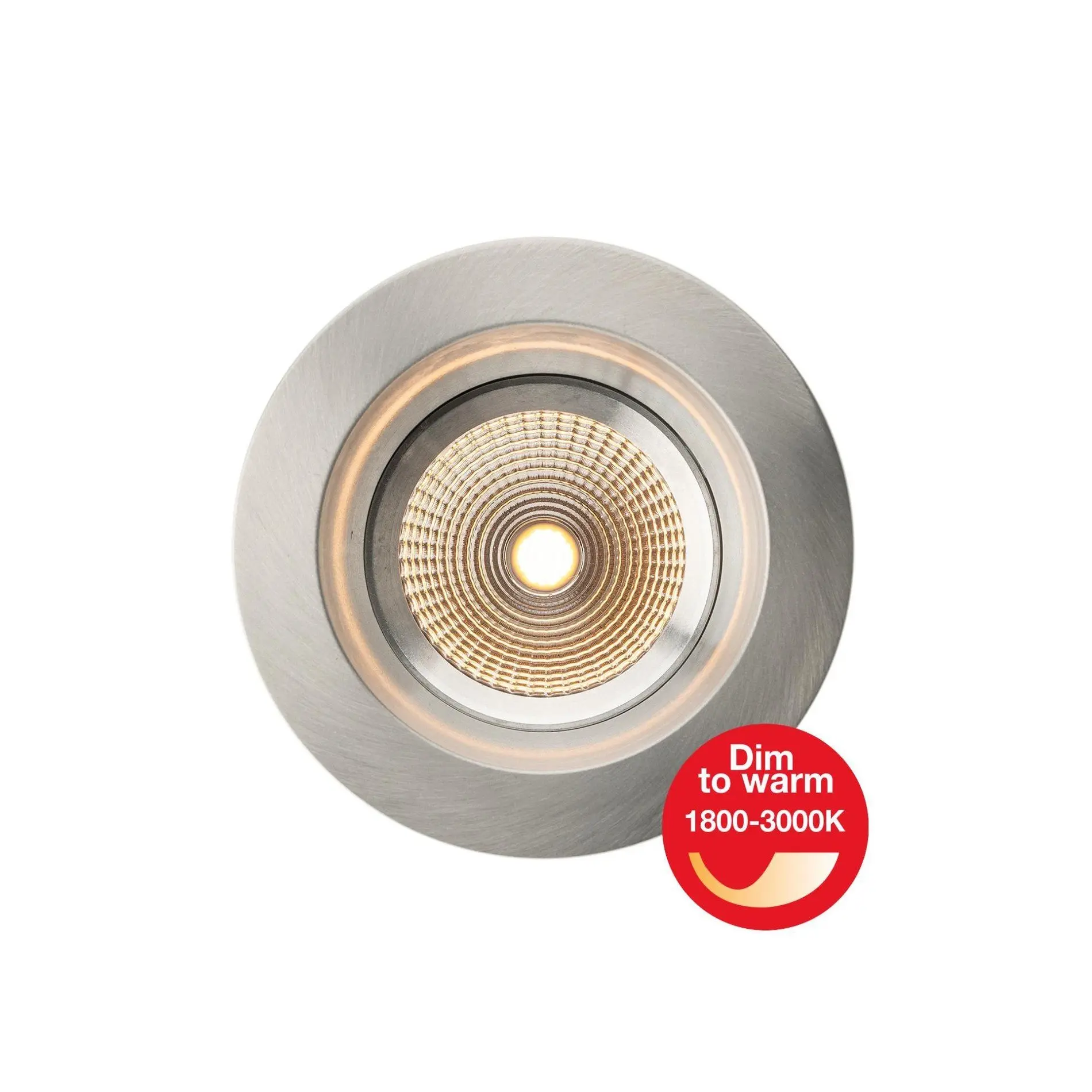 SLC vestavné LED svítidlo OneSoft Dim-To-Warm 8 W 220-240 V 1800-3000 K stmívatelné IP54 36° Ra90 hliník