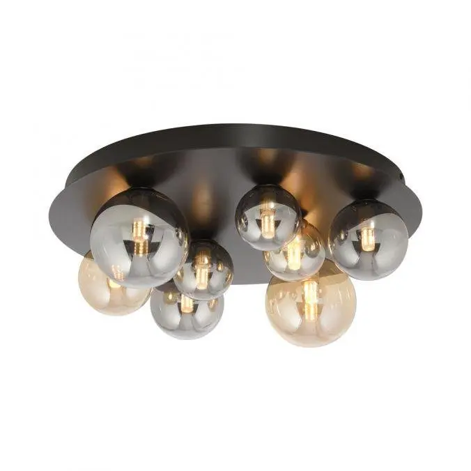 PN 6597-18 LED stropní svítidlo POPSICLE, černá, jantarové a kouřové sklo, 3000K - PAUL NEUHAUS