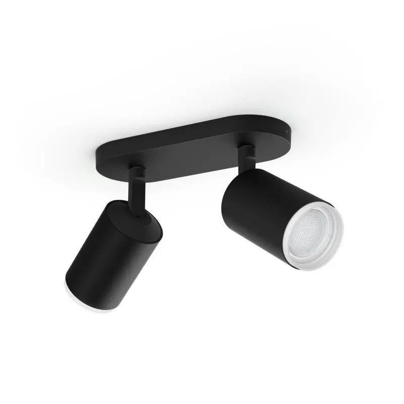 PH 8720169319271 Hue 50632/30/P7 Hue WACA Fugato bodové LED svítidlo 2x GU10 5,7W 350lm 2000-6500K RGB IP20, černé - PHILIPS