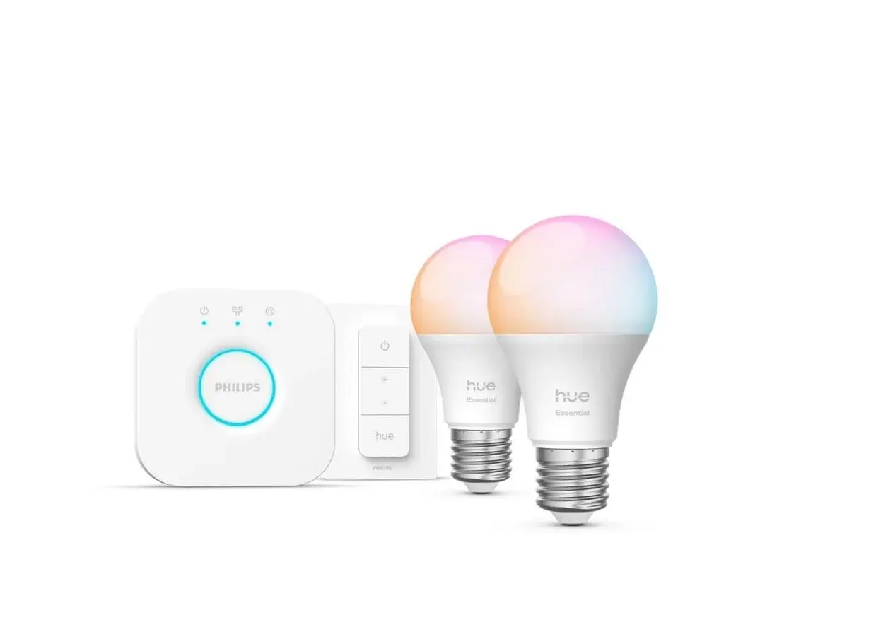 Philips Hue Essential WCA 806 žárovka 460 2x E27, 8W, 806lm, 2200-6500K RGB, ovladač, bridge