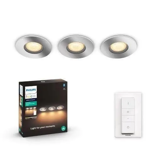 Philips Hue WA Adore koupelnové zápustné LED svítidlo SET 3x5W 400lm 2200-6500K IP44 lesklý chrom + ovladač