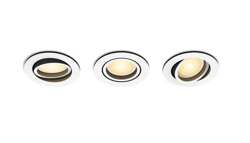 Philips Hue WA Milliskin zápustné LED svítidlo 3xGU10 4,2W 400lm 2200-6500K 9cm kulaté IP20, bílé