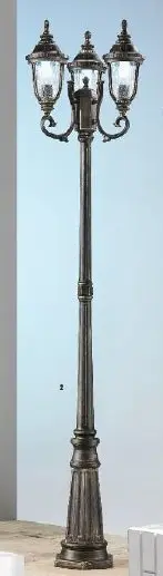 OR AL 11-1123/3 Venkovní sloupkové svítidlo 3x13W, patina, IP44,výška 217cm - ORION