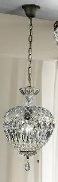 OR HL 6-1498/1 Závěsné svítidlo 1xE27 antik/křišťálové závěsy, průměr 25cm - ORION