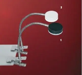 OR LA 4-1134/1 BÍLÁ Stolní lampa 1x3W LED chrom / bílá barva, se svorkou,výška 42cm - ORION