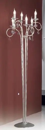 OR STL 12-1094/6 ST Stojací lampa matné stříbro, Swarovski závěsy, výška 175cm - ORION
