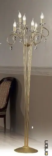OR STL 12-1094/6 ZL Stojací lampa matné zlato, Swarovski závěsy, výška 175cm - ORION