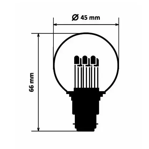 DLED LB22W DecoLED LED žárovka - teple bílá, patice B22