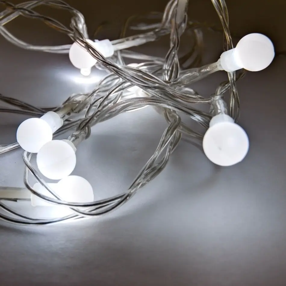 DLED BL21 DECOLED LED světelný řetěz na baterie, ledově bílá, 10 diod, 2,1 m