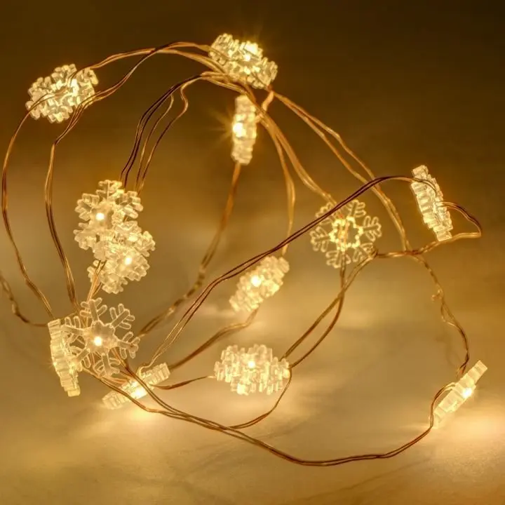 DLED BL33 DecoLED LED světelný řetěz na baterie - vločky, teplá bílá, 20 diod, 2,3 m