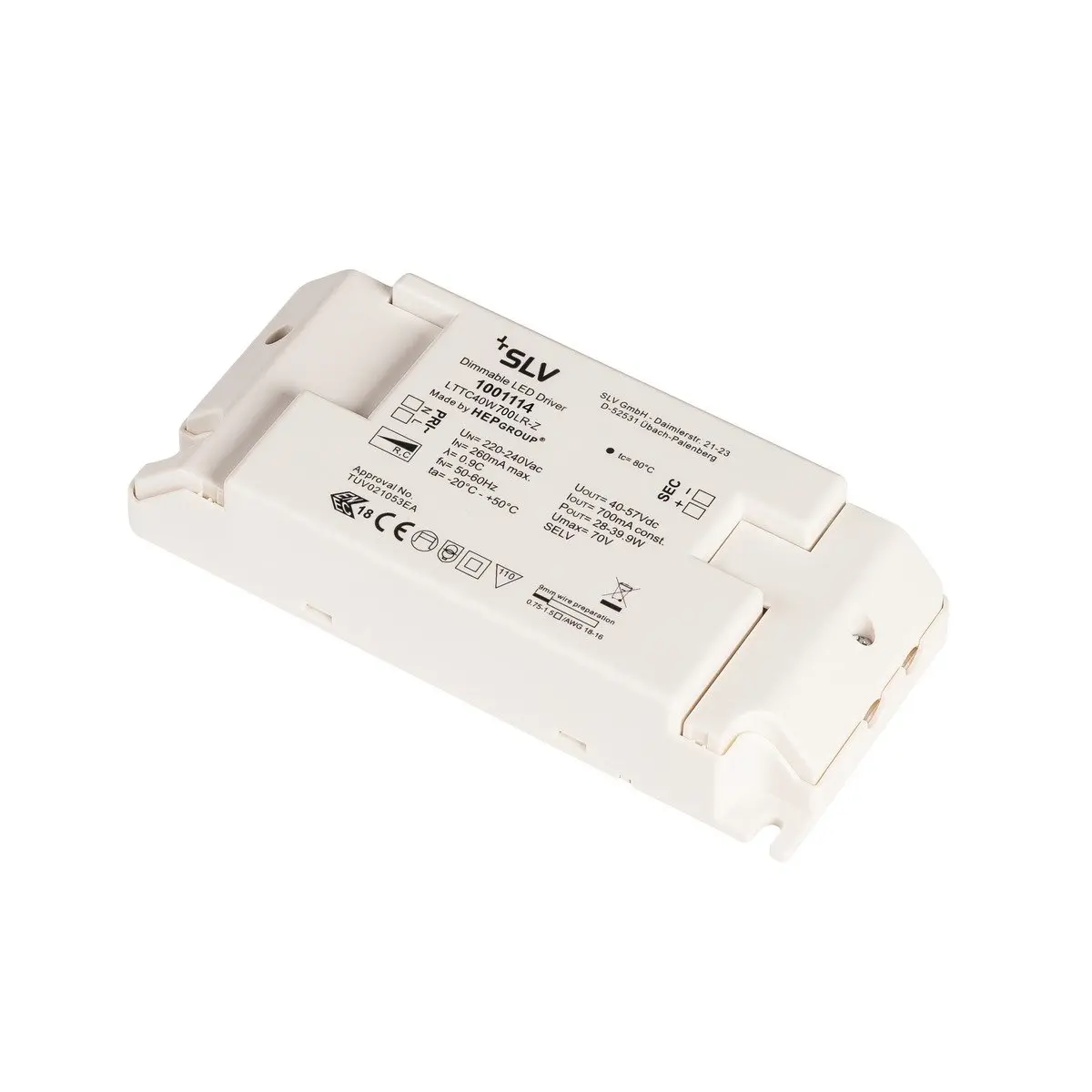 BIG WHITE SLV ovladač LED 700mA, 40W, stmívatelný 1001114