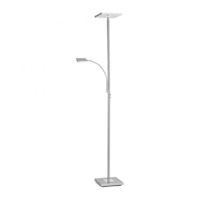 Just Light. Stojací LED lampa Hans se čtecím ramenem, 22+4W, ocelová, 190 cm